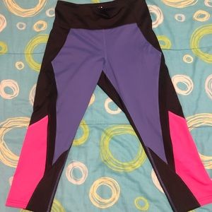 Fila Sport Purple/Pink Colorblock Leggings L NWOT